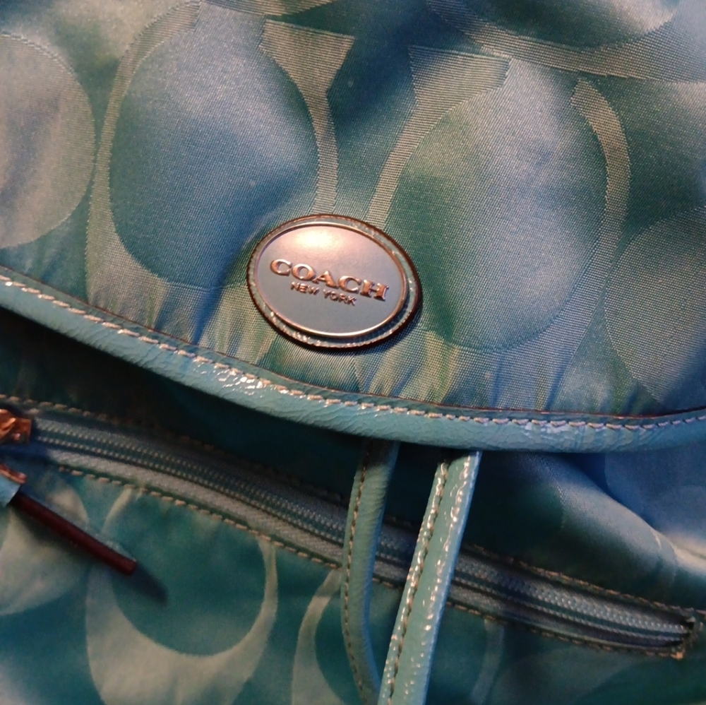 Coach Blue Backpack - Picture 3 of 8